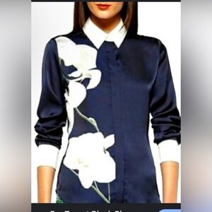 Altuzarra Navy and White Blouse XS/TP